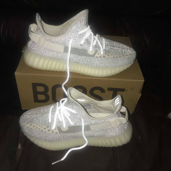 reflective white yeezy